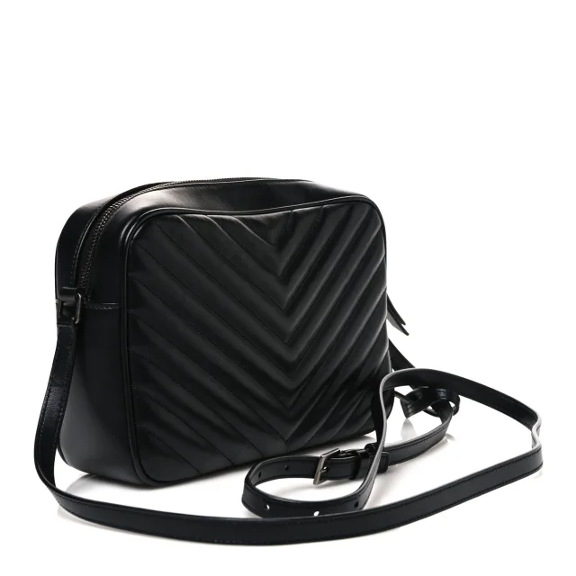 Saint Laurent Matelasse Monogram Lou Camera Bag Black in Black Calfskin from FASHIONPHILE, photo 3 of 10