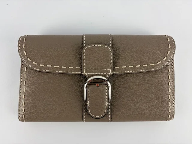 Delvaux Brillant Long Wallet On Chain Surpiqu Rodo Calf Tourterelle Grey in gray from Poshmark