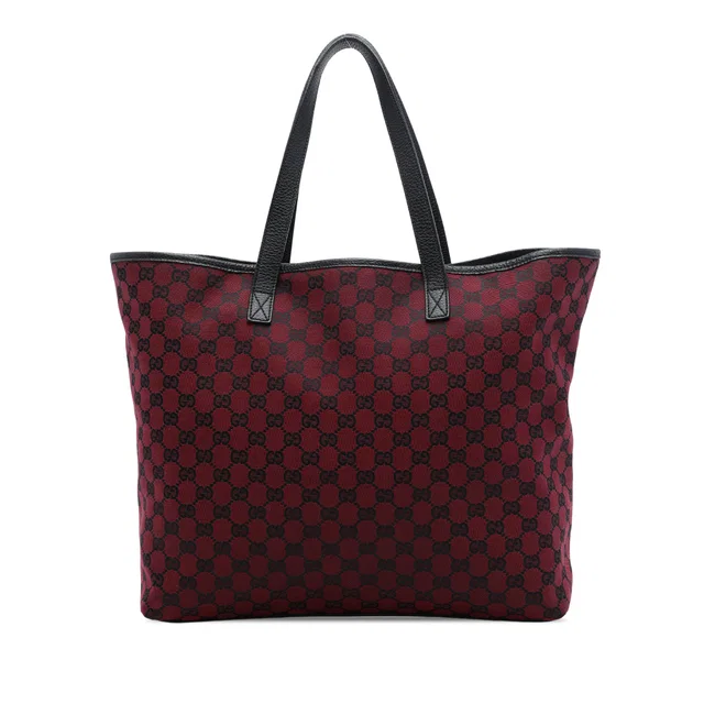 Red Gucci GG Canvas Tote in Red Canvas from Designer Revival