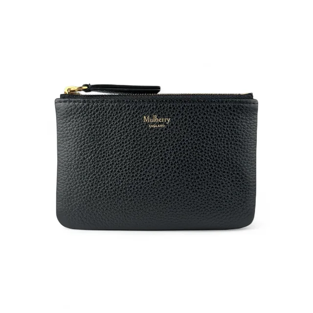 Mulberry Small Zip Coin Pouch in Black Leather from Designer Archives
