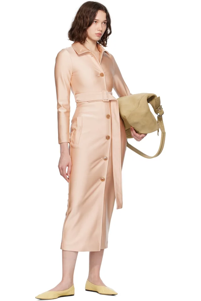 MARIE ADAM-LEENAERDT Beige Fitted Trench Coat, photo 4 of 4 from SSENSE