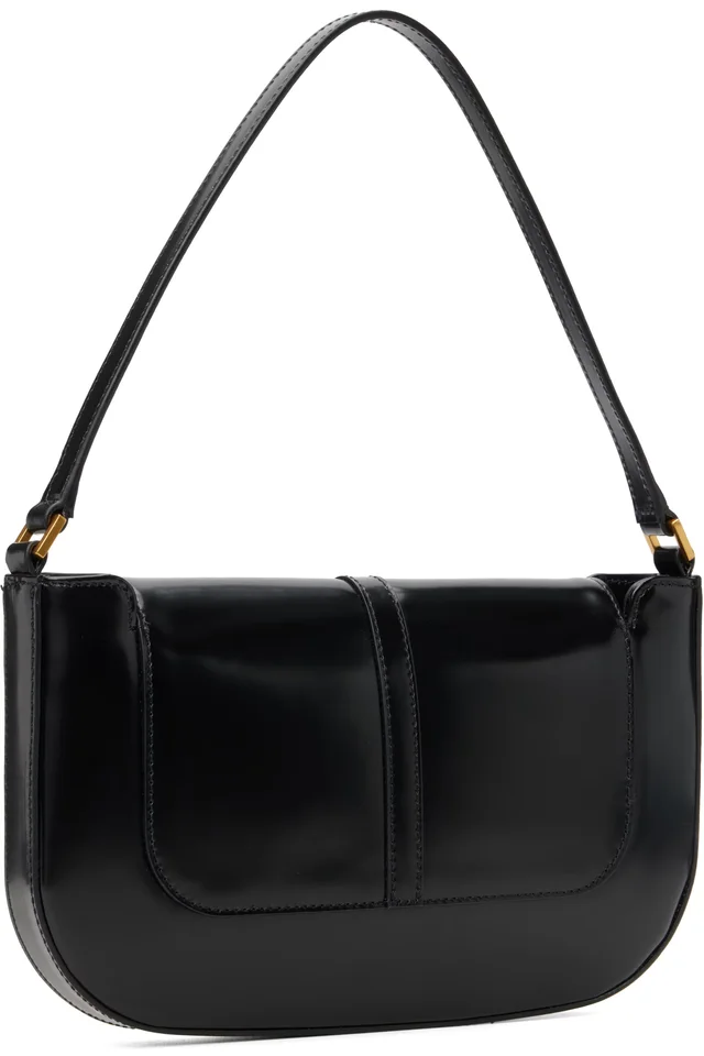 BY FAR Black Miranda Semi Patent Leather Shoulder Bag, photo 3 of 4 from SSENSE