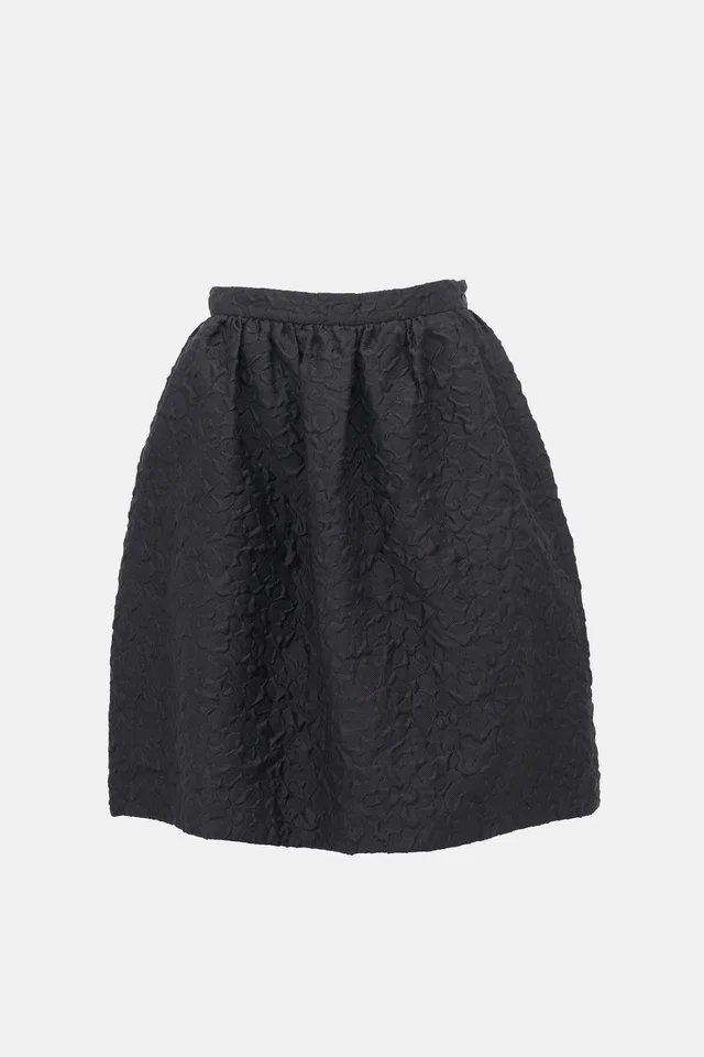 Prada 2014 Wool & Silk Cloqué Skirt in Silk from VSP Consignment