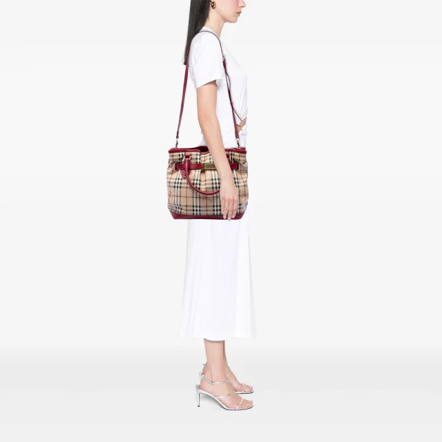 Burberry Haymarket Check Coated Canvas Golderton Satchel in Beige Coated canvas from Designer Revival, photo 6 of 6