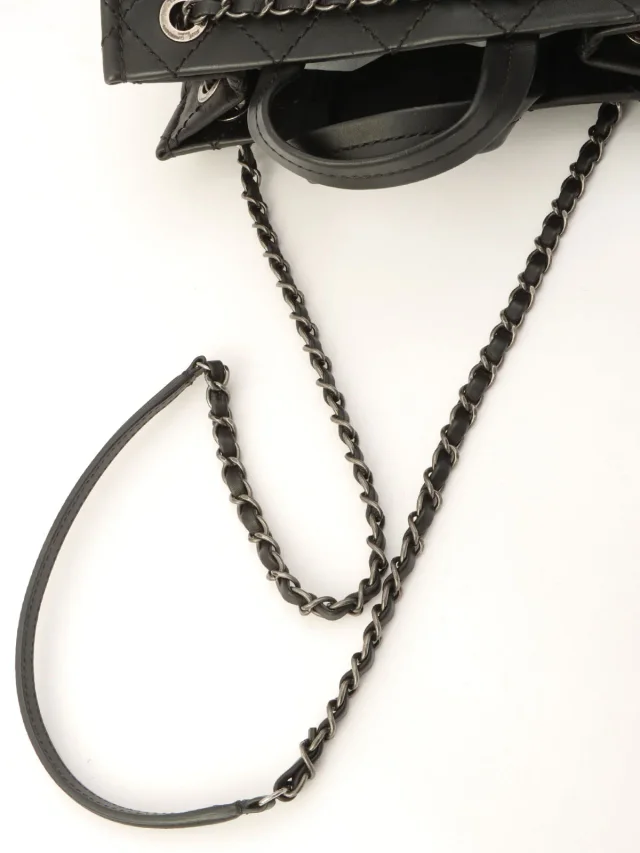 Chanel Wild Stitch 2-way Tote Bag, Black, manufactured around 2015 in Black Leather from VINTAGE QOO TOKYO, photo 11 of 12