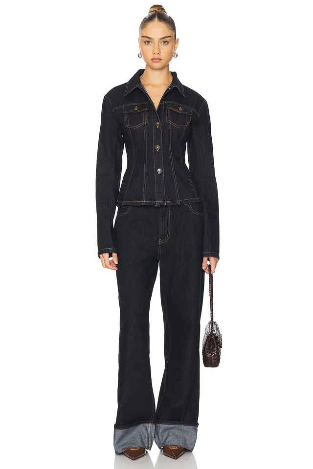 LIONESS Top Model Cuffed Jeans in Dark Denim, photo 5 of 6 from REVOLVE (Canada)