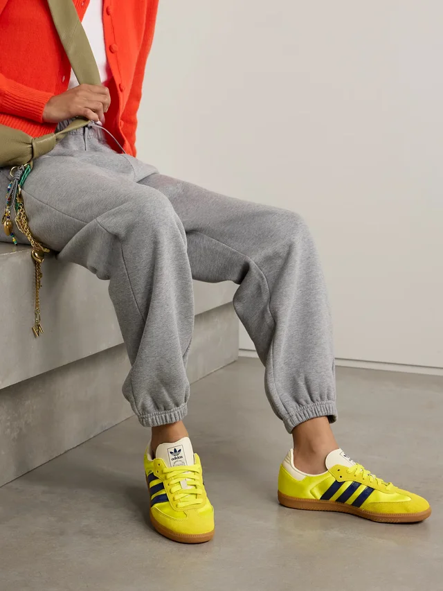 ADIDAS ORIGINALS Samba OG suede and leather-trimmed satin sneakers, photo 2 of 2 from NET-A-PORTER (Canada)