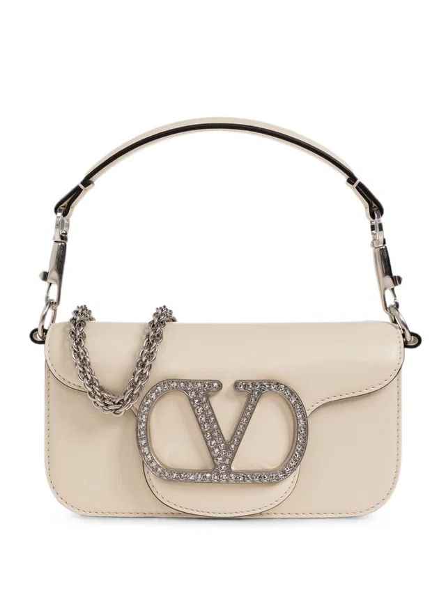 Valentino Garavani Locò Shoulder Bag — Ivory in White Leather from HEWI