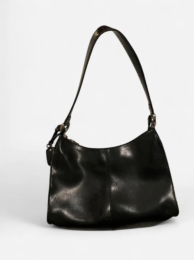 Coach Classic Black Leather Shoulder Bag in black Leather from Poshmark, photo 1 of 1