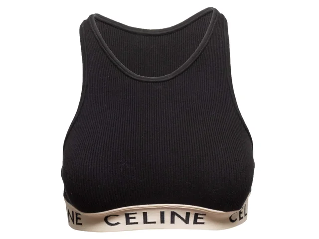 Black & White Celine Cropped Bra Top Size US S in Black from Designer Revival