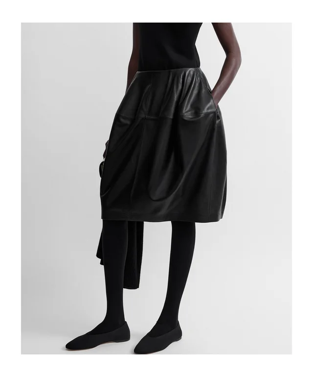 Toteme Sculptural leather skirt black, photo 3 of 5 from SENSER