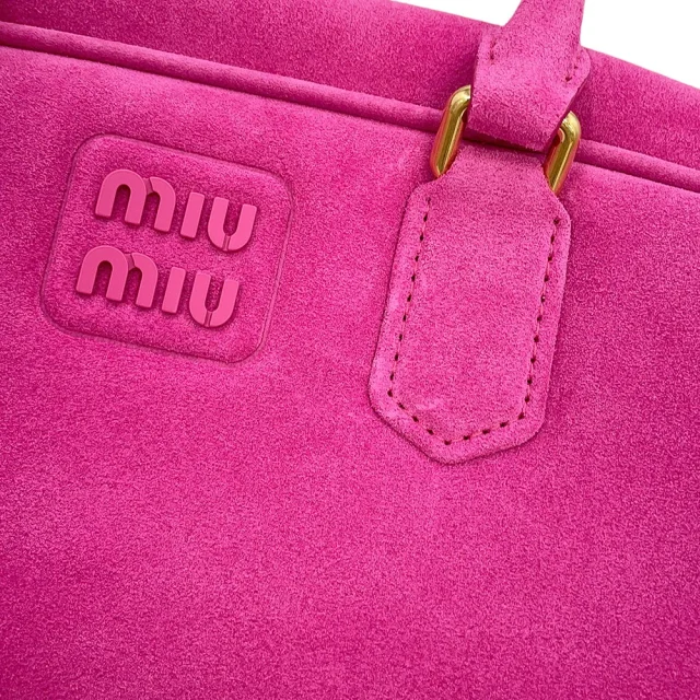 MIUMIU Arkady 2WAY Handbag Pink5BB148_2CS4_F0029 suede Size Large in Suede from GALLERY RARE, photo 6 of 9