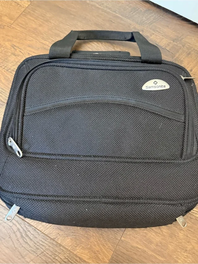 Samsonite Laptop Briefcase With Front Zip Pocket in black Woven leather from Poshmark