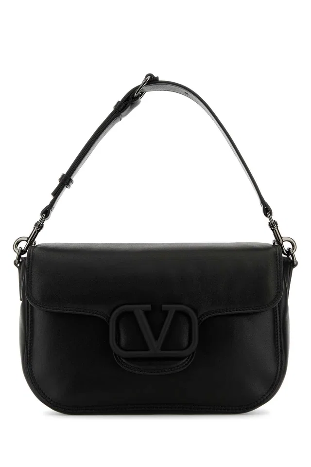Valentino Garavani Shoulder Bag — Black in Black Lambskin from HEWI