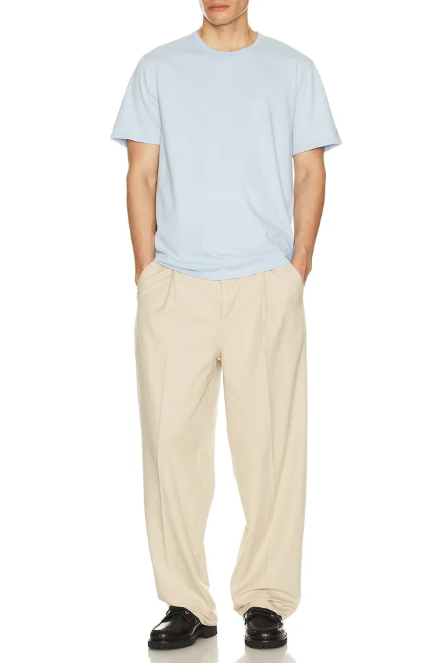 Vince Garment Dye Short Sleeve Tee in Washed Rainwater, photo 3 of 4 from REVOLVE (Canada)