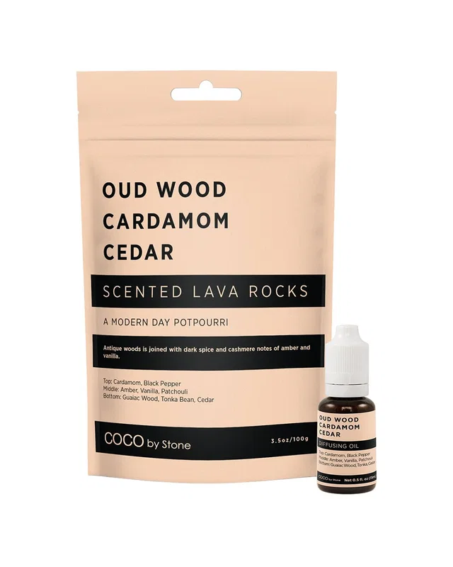 COCO by Stone Handmade Scented Lava Rocks With Oil Starter Pack - Inspired By Oud Wood By Tom Ford, image 1 of 1 from Rue La La