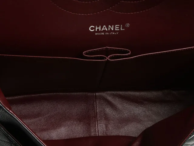 Chanel Jumbo Black Quilted Caviar Classic Double Flap in Black Caviar leather from Ann's Fabulous Finds, photo 9 of 10
