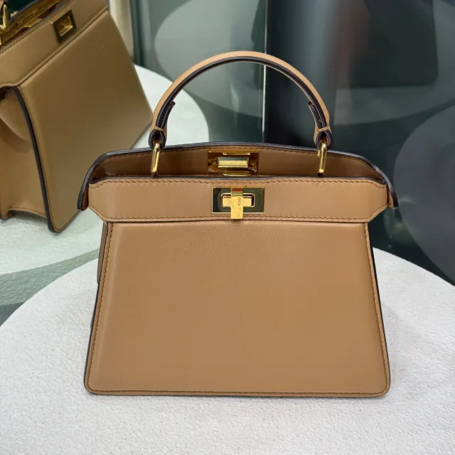 Fendi Peekaboo ISeeU Petit - Camel in Brown Leather from Revivre