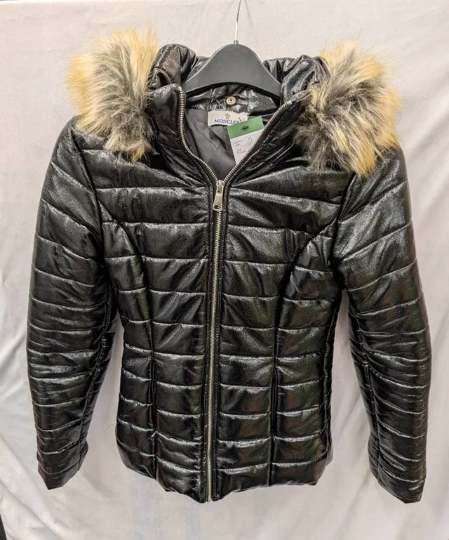Moncler Fur Lined Jacket Black Size: S in Black Polyester from Oxfam Online Shop
