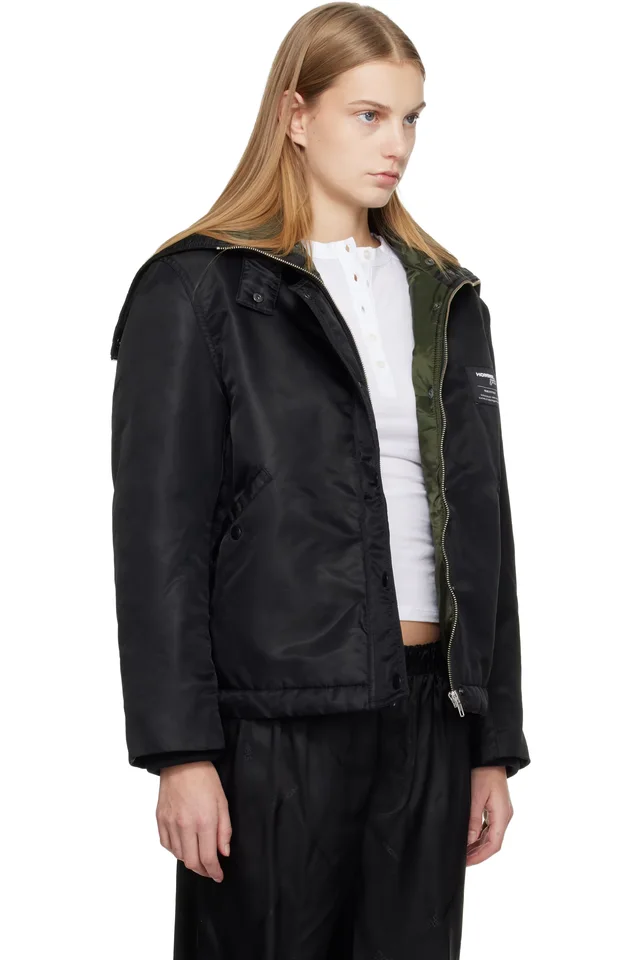 HommeGirls Black Nylon Bomber Jacket, photo 2 of 4 from SSENSE