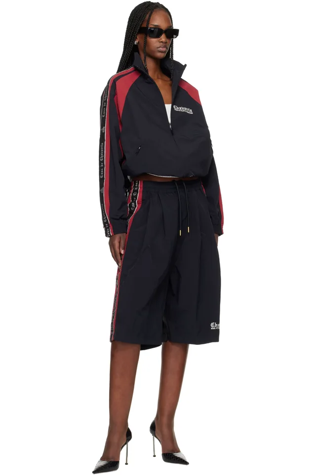 WILLY CHAVARRIA Black & Red 'Casa De Chavarria' Tape Jacket, photo 4 of 4 from SSENSE