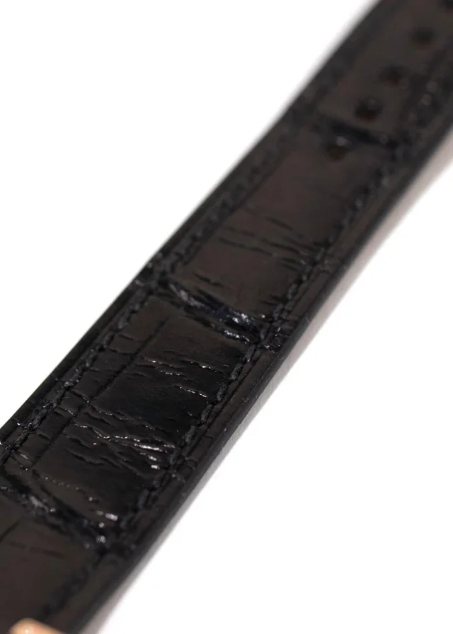 Hermès Black Alligator and Diamond Heure H Watch in Black Crocodile from HEWI, photo 8 of 10