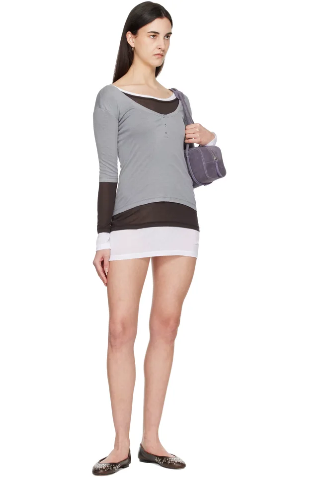 Gimaguas Gray & Brown Gemma Minidress, photo 4 of 4 from SSENSE
