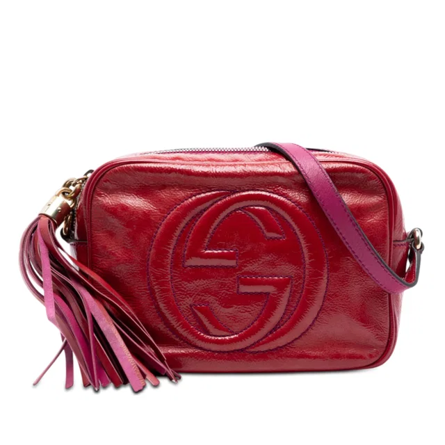 Pink Gucci Patent Soho Disco Crossbody in Pink Patent leather from Designer Revival