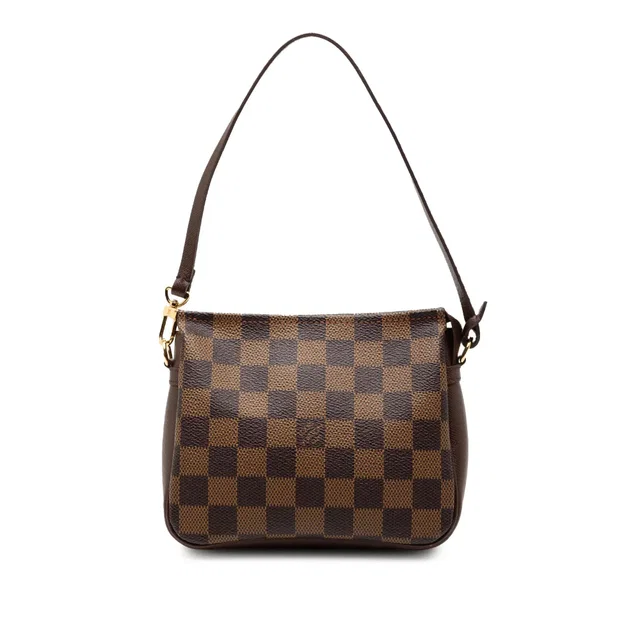 Brown Louis Vuitton Damier Ebene Trousse Pochette Handbag in Brown Canvas from Designer Revival