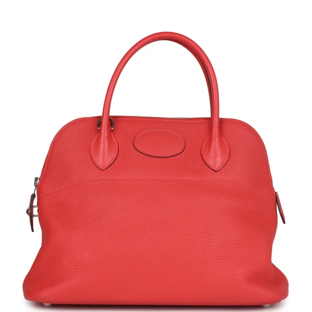 Hermès Bolide 31 Rouge Pivoine Clemence Palladium Hardware in Red Clemence leather from Madison Avenue Couture, photo 4 of 9