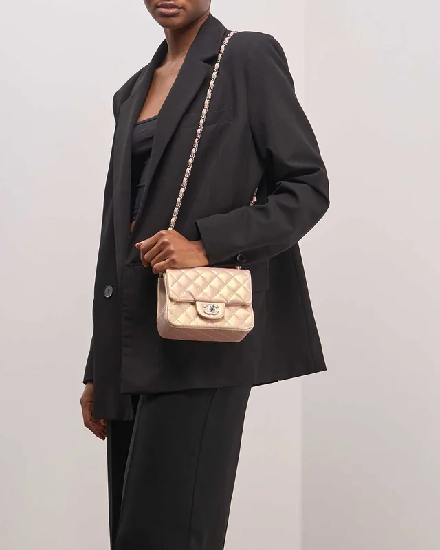 Chanel Timeless Mini Square Lamb Iridescent / Pink in Multicolour, Pink, Violet Lambskin from SACLÀB, photo 2 of 2