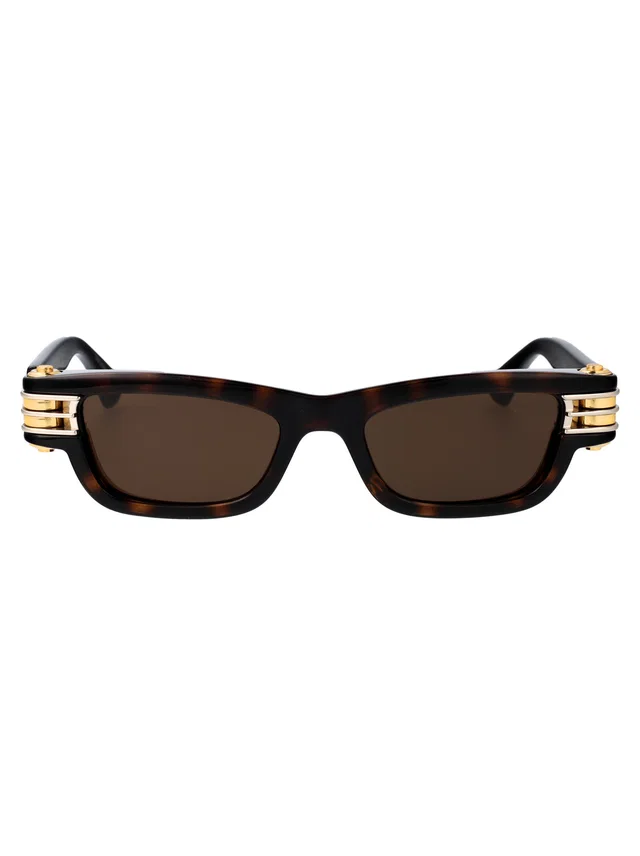 Bottega Veneta Bv1308s Havana-Gold-Metal Sunglasses — Brown in Brown from HEWI