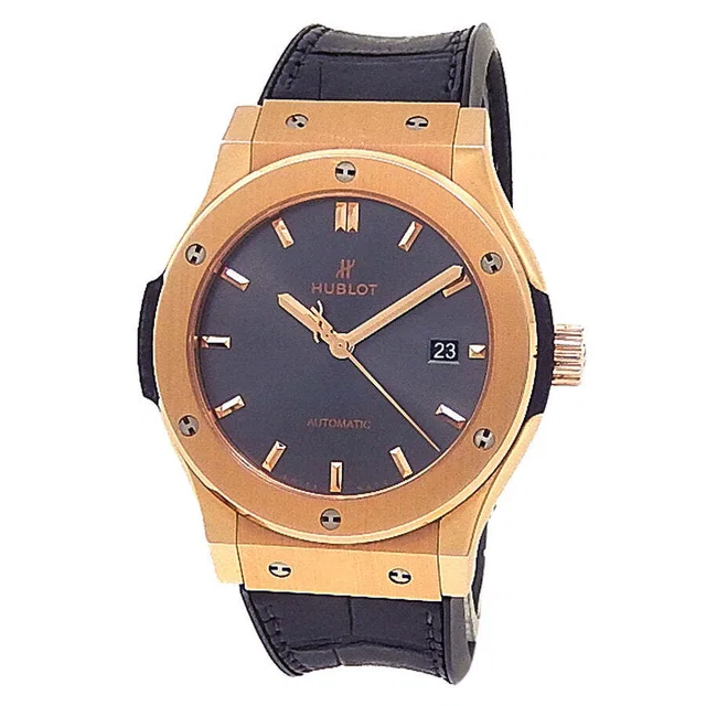 Hublot Classic Fusion Grey Dial Mens Watch 542.OX.7081.LR in gold|pink|gray Crocodile from Jomashop.com
