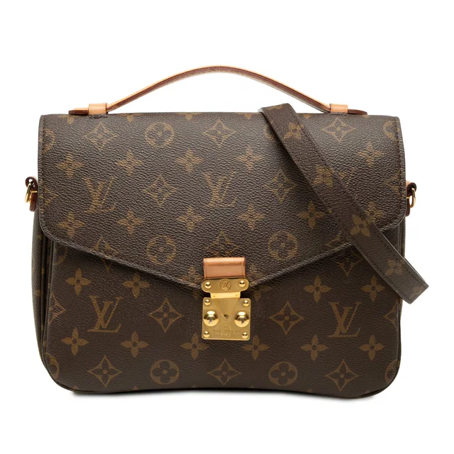 Brown Louis Vuitton Monogram Pochette Metis Satchel in Brown Coated canvas from Designer Revival