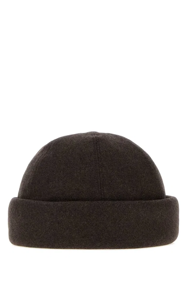 Giorgio Armani Docker Winter Hat — Brown Exterior: Cotton Polyester in Brown from HEWI