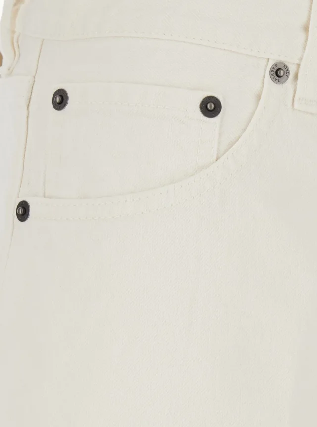 HAIKURE White Jeans with Belt Loops and Logo Patch on the Back in Denim Woman in White, photo 5 of 6 from Gaudenzi Boutique