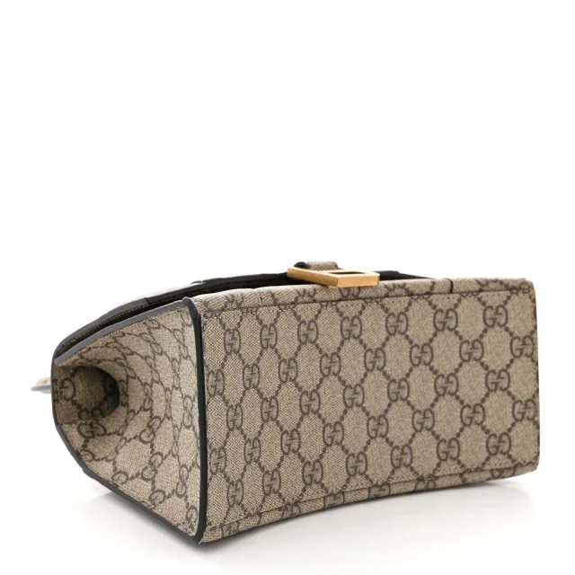 Balenciaga X GUCCI GG Supreme Monogram Small Hourglass Top Handle Bag Beige Ebony in Beige Coated canvas from FASHIONPHILE, photo 4 of 10