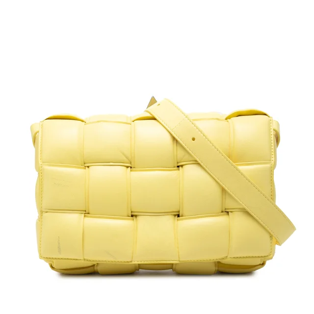 Yellow Bottega Veneta Nappa Intrecciato Padded Cassette Crossbody in Yellow Nappa leather from Designer Revival, photo 1 of 1
