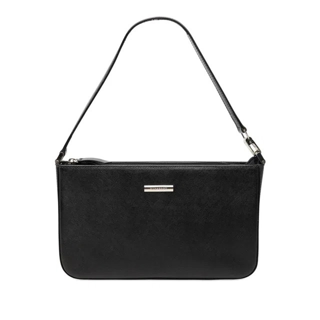 Black Burberry Leather Shoulder Bag in Black Leather from Designer Revival