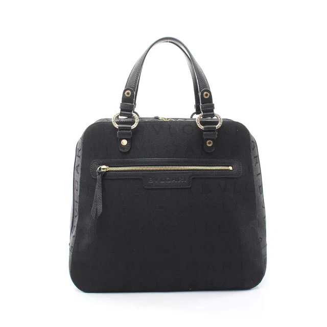 Bvlgari Logo Mania Canvas Leather Handbag in Canvas from LuxUness