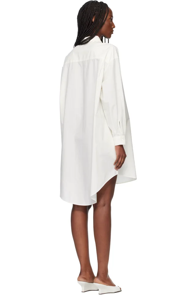 MM6 Maison Margiela Off-White Cotton Poplin Minidress, photo 3 of 4 from SSENSE