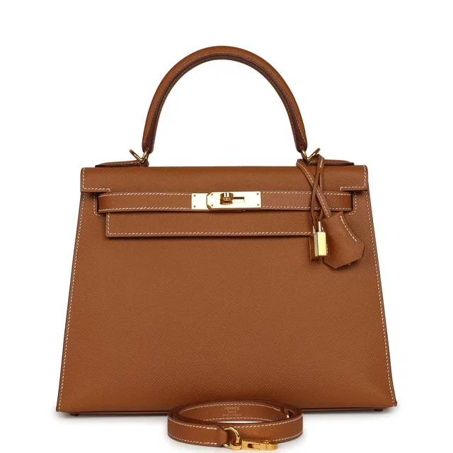 Hermès Kelly Sellier 28 Gold Epsom Gold Hardware in Gold Epsom leather from Madison Avenue Couture