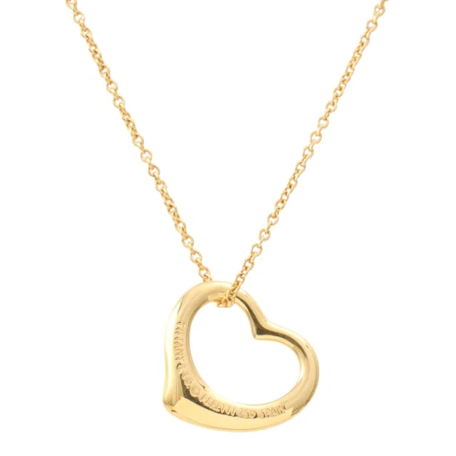 Tiffany & Co. 18K Open Heart Necklace Gold in Gold from VINTAGE QOO TOKYO