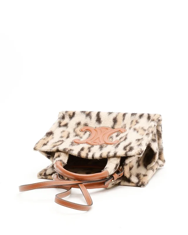 Celine Small Leopard Thaise Triomphe Bag in Wool from A Retro Tale, photo 5 of 7