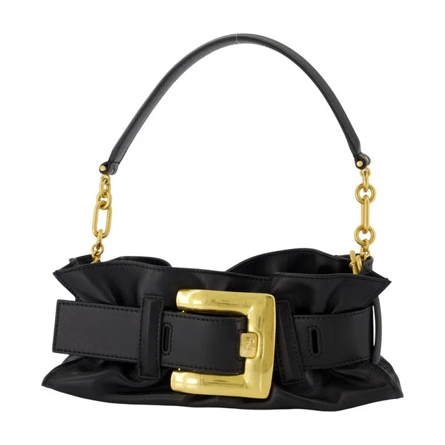 Balmain Anthem Mini Shoulder Bag — Black Calfskin in Black Calfskin from HEWI
