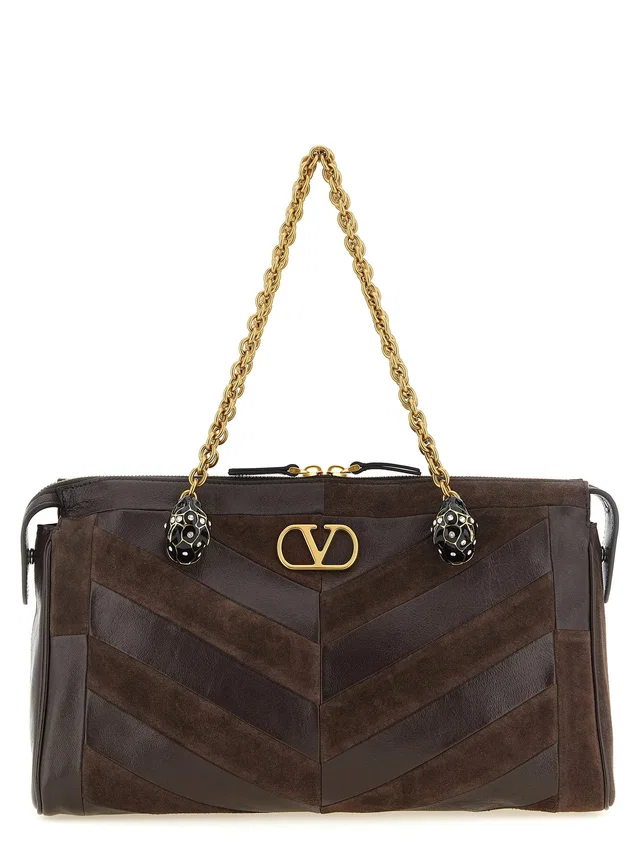 Valentino Garavani Panthea Shoulder Bag — Brown in Brown Nappa leather from HEWI