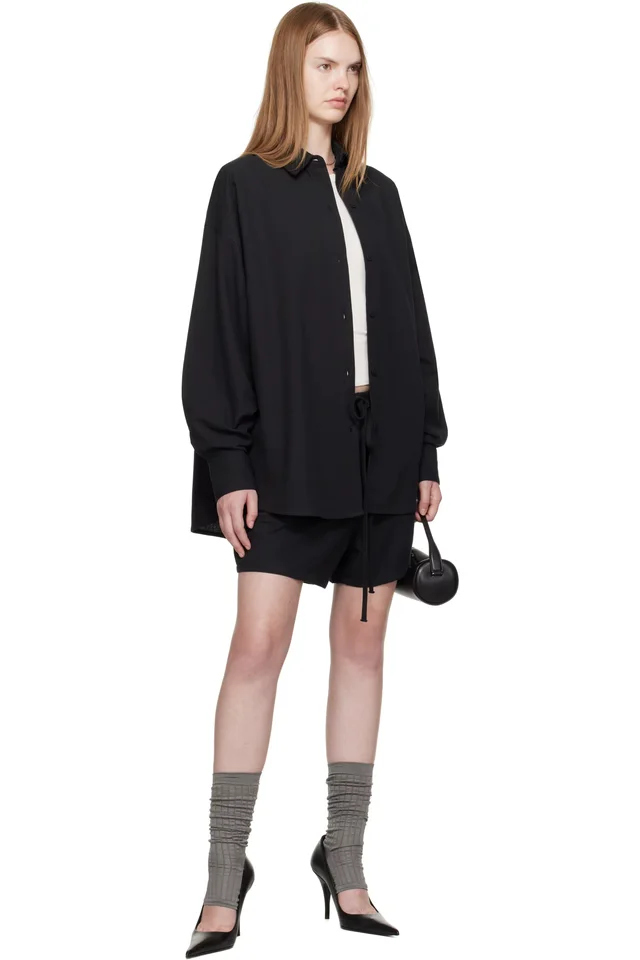 Fear of God ESSENTIALS Black Soccer Shorts, photo 4 of 4 from SSENSE