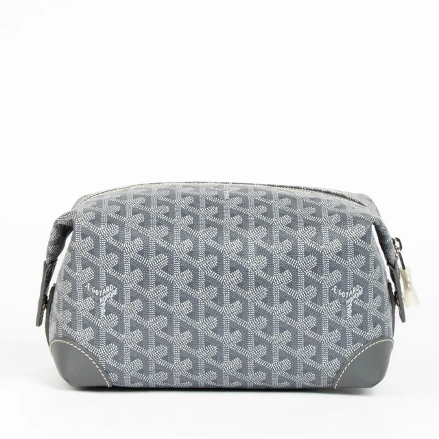 Goyard Grey Goyardine Bowling 25 Pouch Travel Bag in Grey Canvas from Labellov