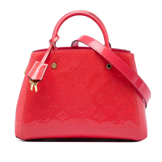 Orange Louis Vuitton Monogram Vernis Montaigne BB Satchel in Orange Leather from Designer Revival, photo 1 of 1