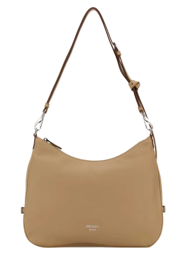 Prada Fold Shoulder Bag — Beige in Beige Leather from HEWI